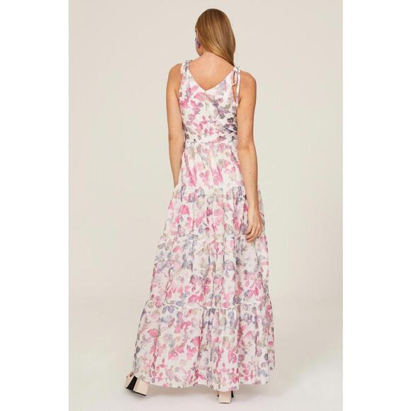 Dress The Population Floral Pearl Maxi Dress (With Loose Threads/Fraying) - Picture 3 of 9